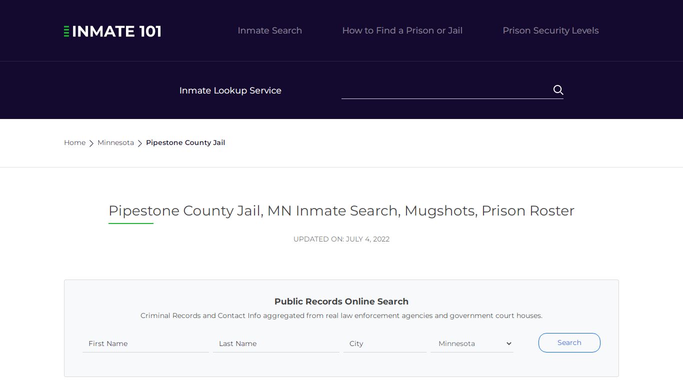 Pipestone County Jail, MN Inmate Search, Mugshots, Prison ...